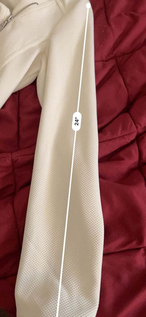 Express White Textured Knit Asymmetrical Zip Moto Jacket - Picture 7 of 9